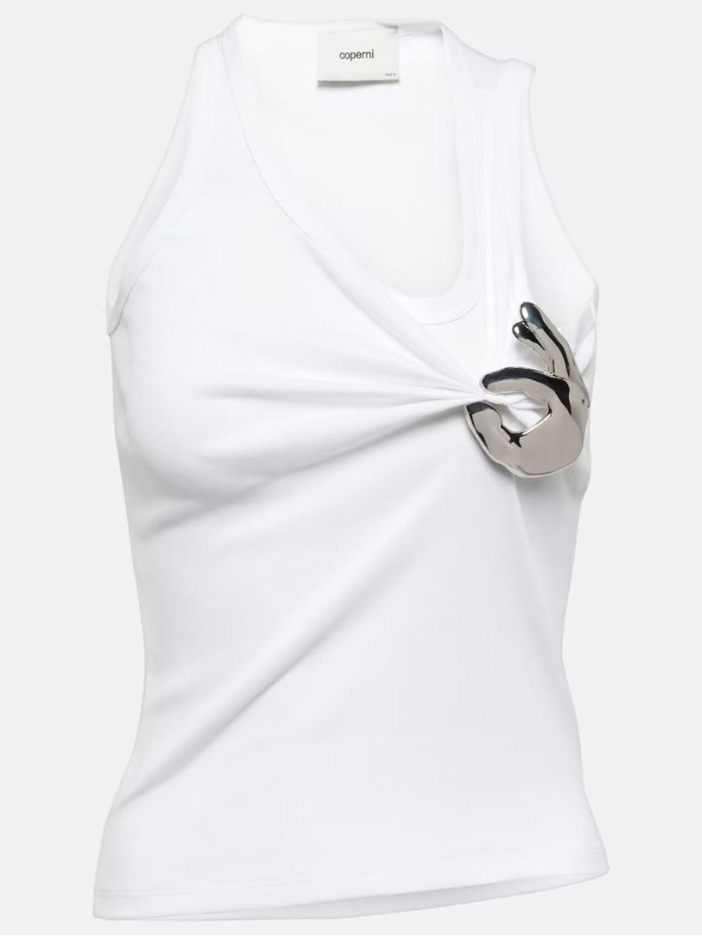 Coperni Emoji Embellished cotton Tank Top